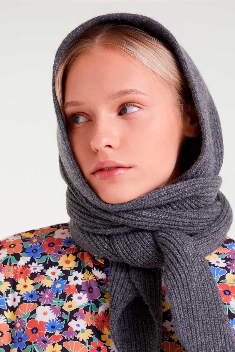 Leandra Wrap-Around Hood Scarf , Grey image 0