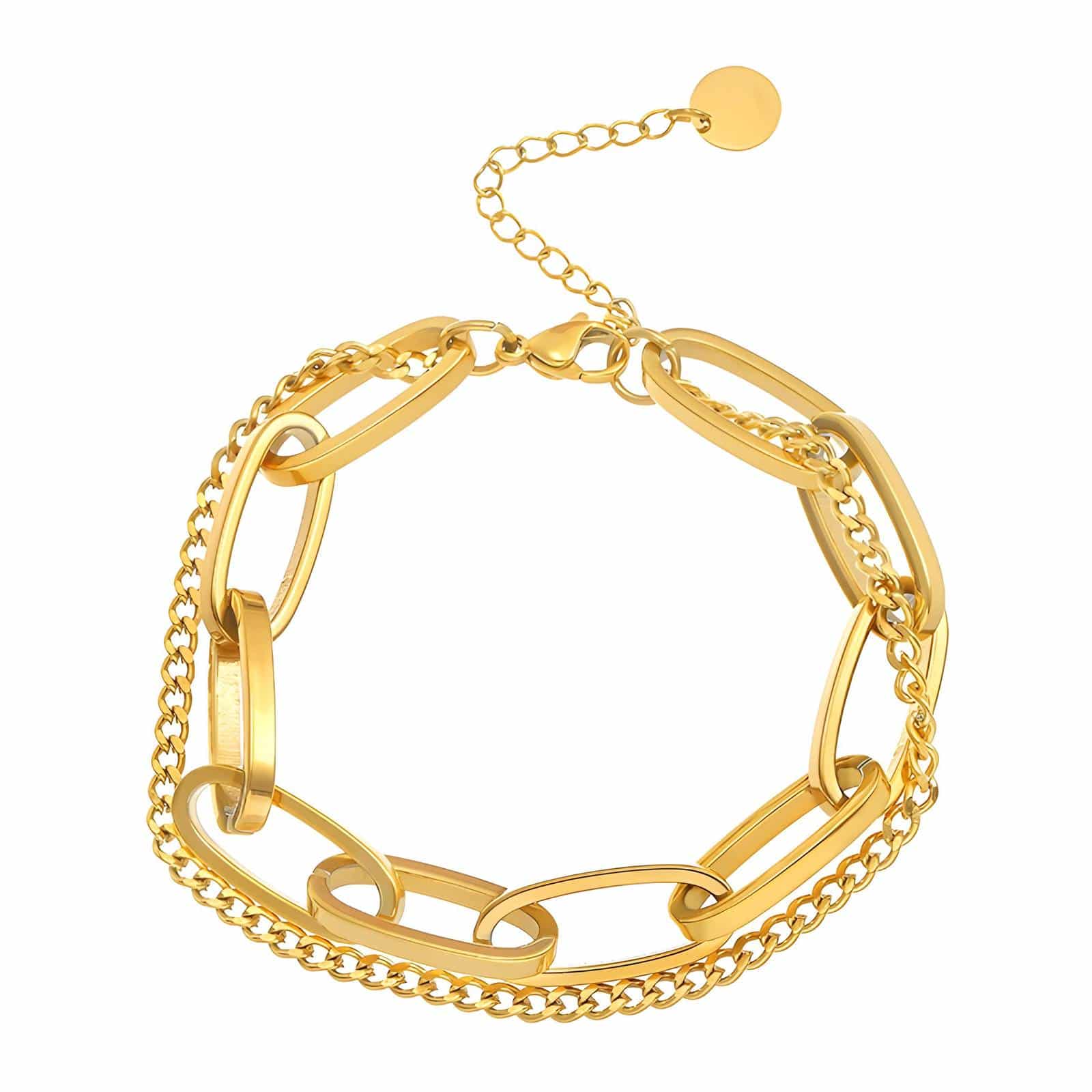 Gold-Plated Double Chain Link Bracelet image 0
