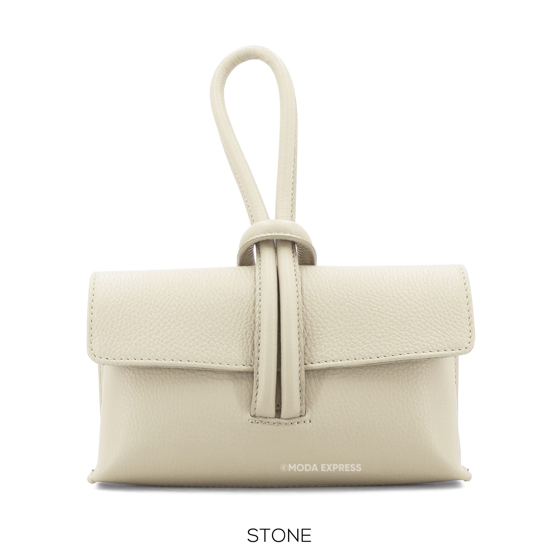 Leather Loop Bag, Stone image 1