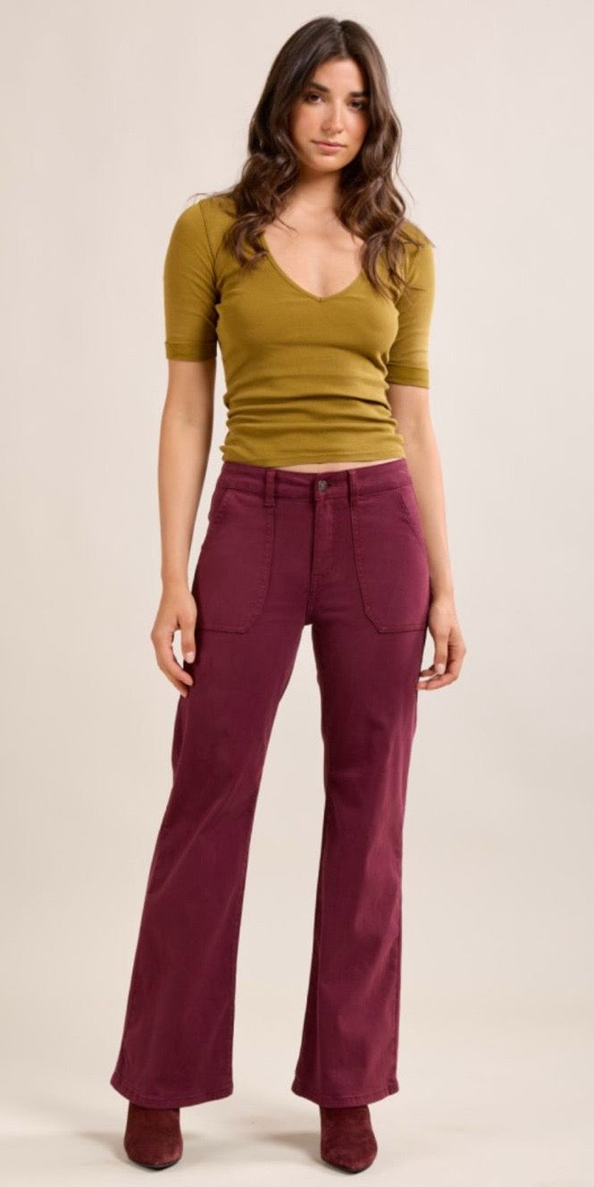 Alder Jean - Wide Leg, Burgundy image 1