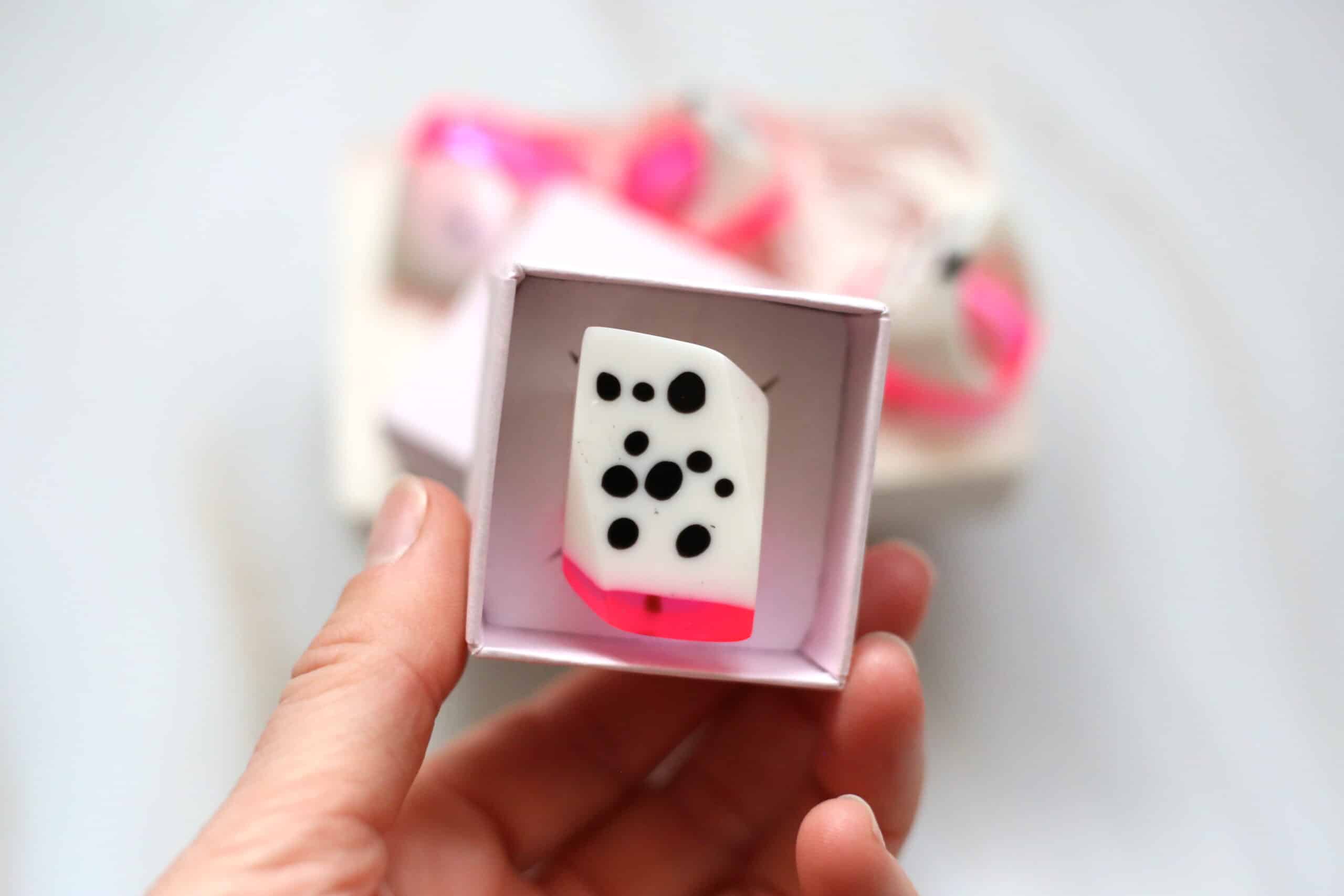 Pink Dalmation Long Ring image 1