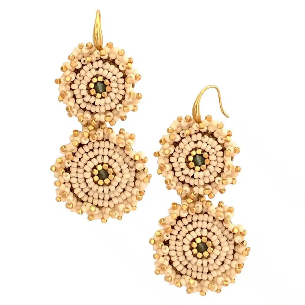 Pomme Beaded Earring, Antique Beige image 0