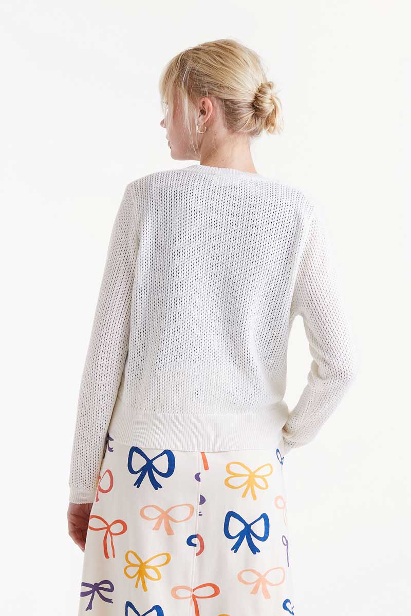 Vera Cardigan, Ecru image 4