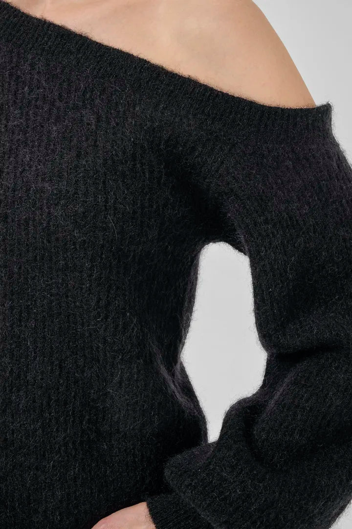 Siva Off-Shoulder Knit, Black image 1