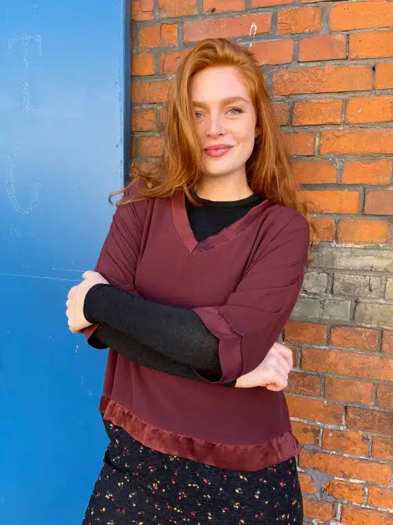 Faye Lurex Long-Sleeved Top, Black colour image 1