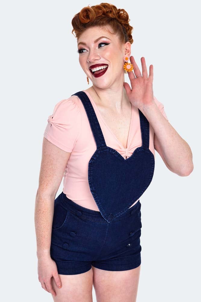 Rosie Heart Playsuit, Denim image 2
