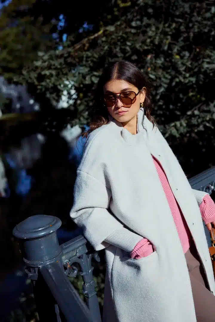 Edella Wool Mix Coat, Limestone Melange image 1