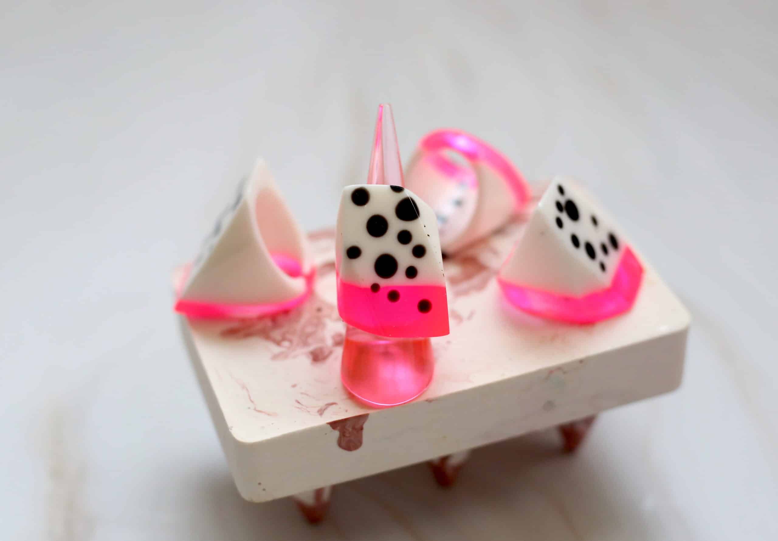 Pink Dalmation Long Ring image 0