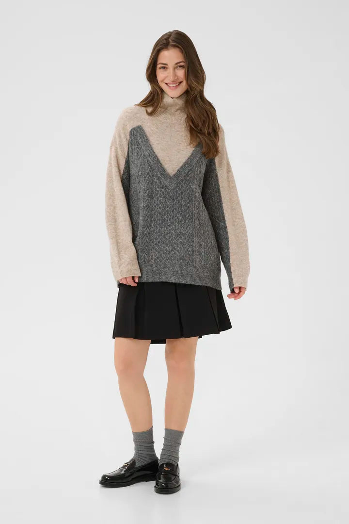 Myttah Pullover, Grey and Beige Melange image 2