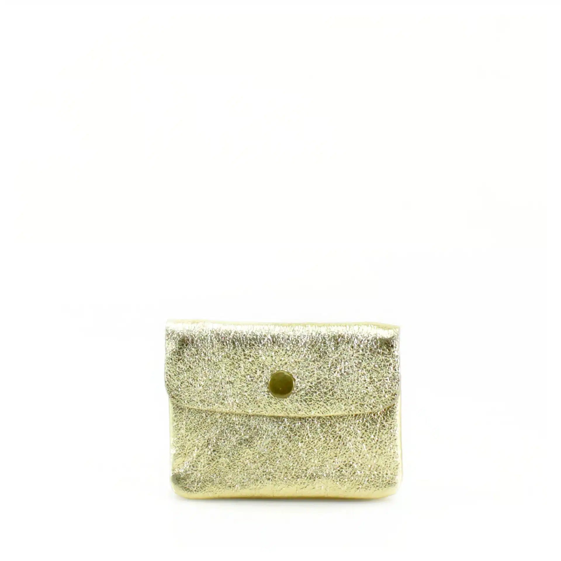 Metallic Leather Coin Purse, Gold image 0