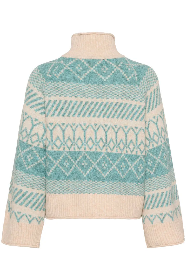 Micha Rollneck Pullover, Aqua Haze Melange image 4