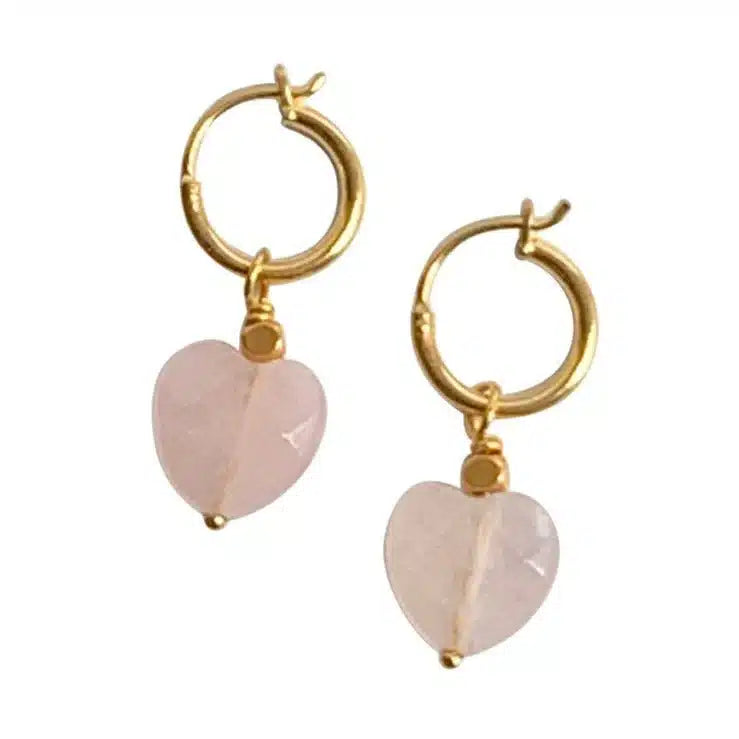 Small Love Earring, Rose Quartz image 0
