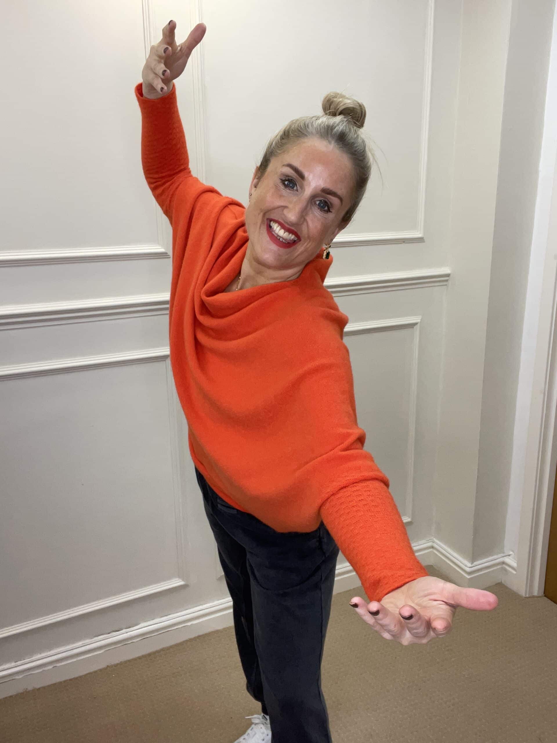 Asymmetric Knit, True Orange image 0