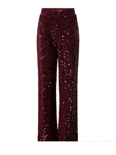 Kam Sequinned Wide Pant, Tawny Port image 0