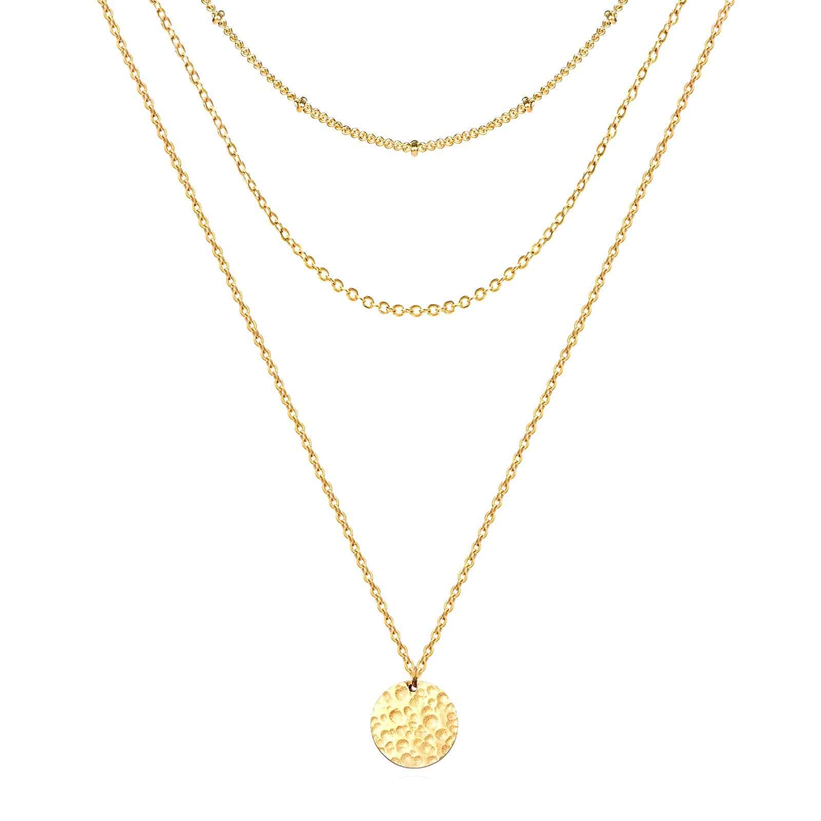 Gold-Plated Greek Disc Necklace image 0
