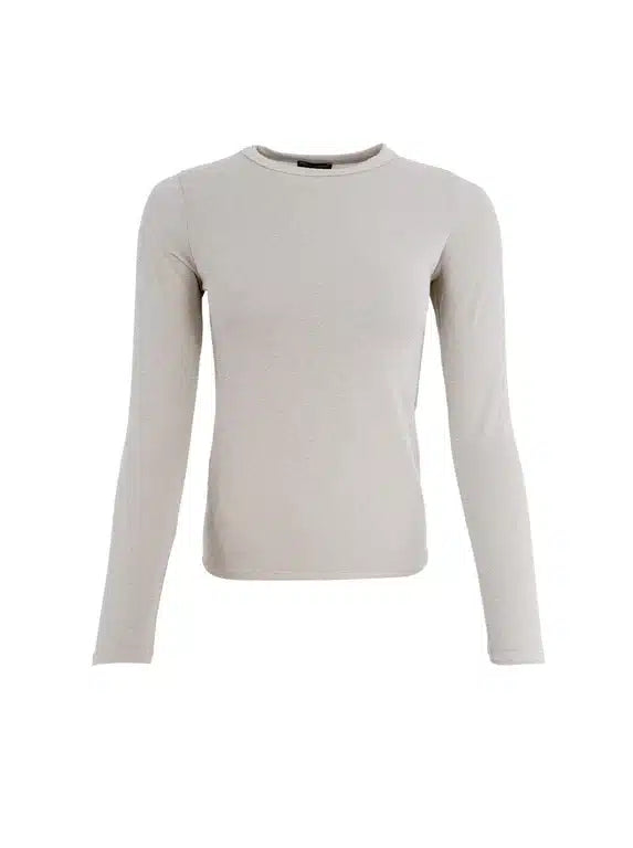 Faye Lurex Long-Sleeved Top, Pearl Silver colour image 1