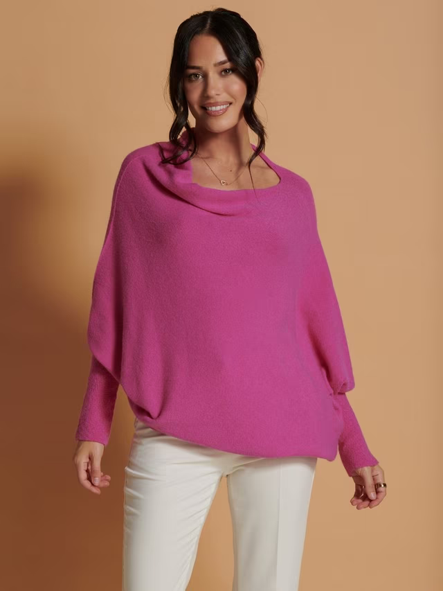Asymmetric Knit, Cerise image 3