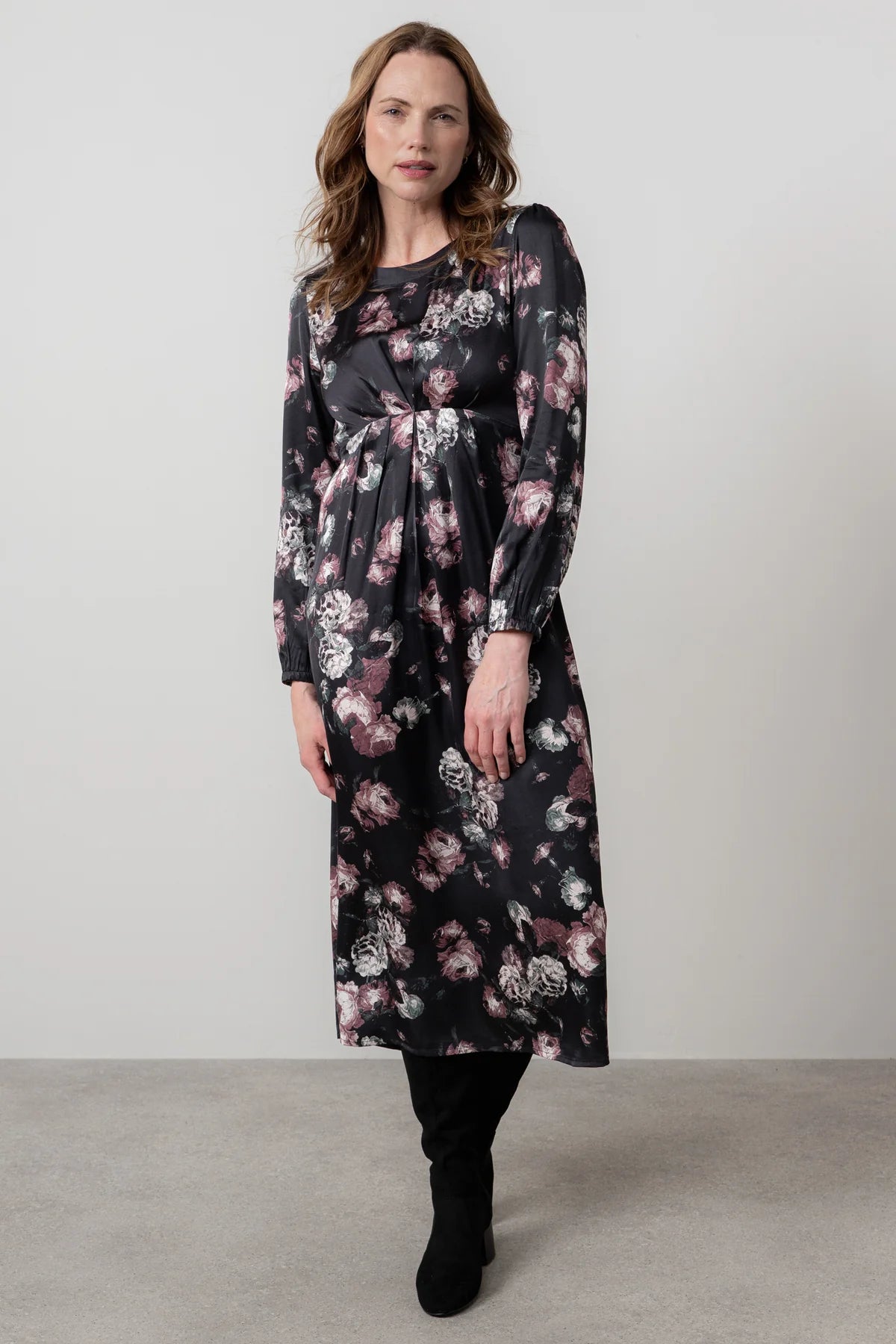 Celia Dress, Imogen Print, Black image 0