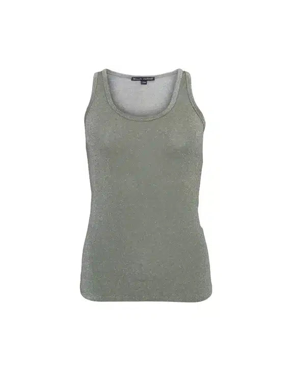 Faye Lurex Vest Top, Olive colour image 1