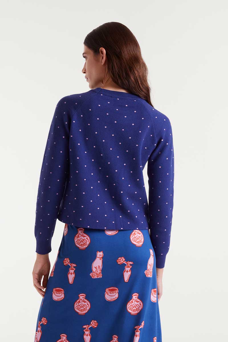 Camila Jumper, Blue & Pink Mini-Dots image 4