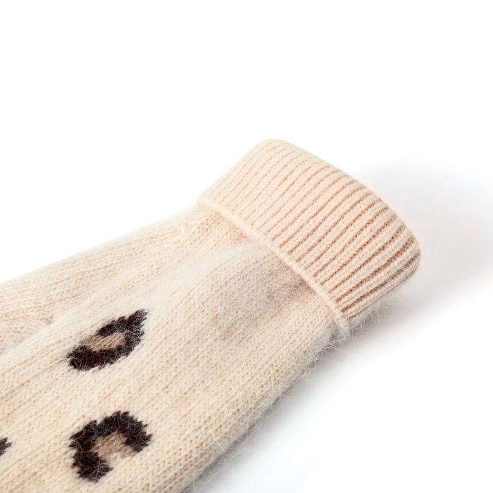 Cosy Leopard Paw Mittens, Beige image 1