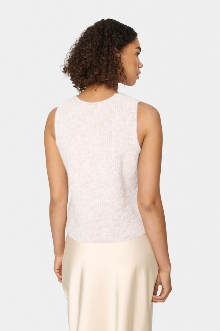 Xenya Knitted Waistcoat, Crystal Grey Melange image 3