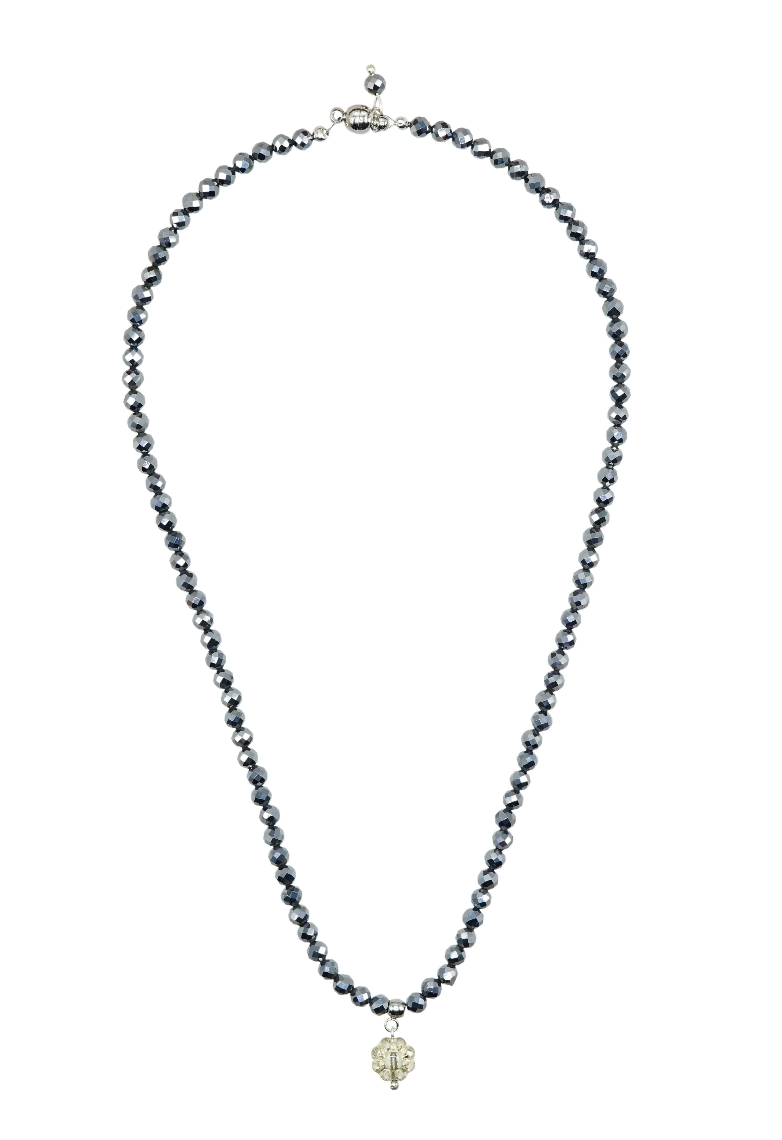 Silver Hematite Gemstone Belle Necklace image 0