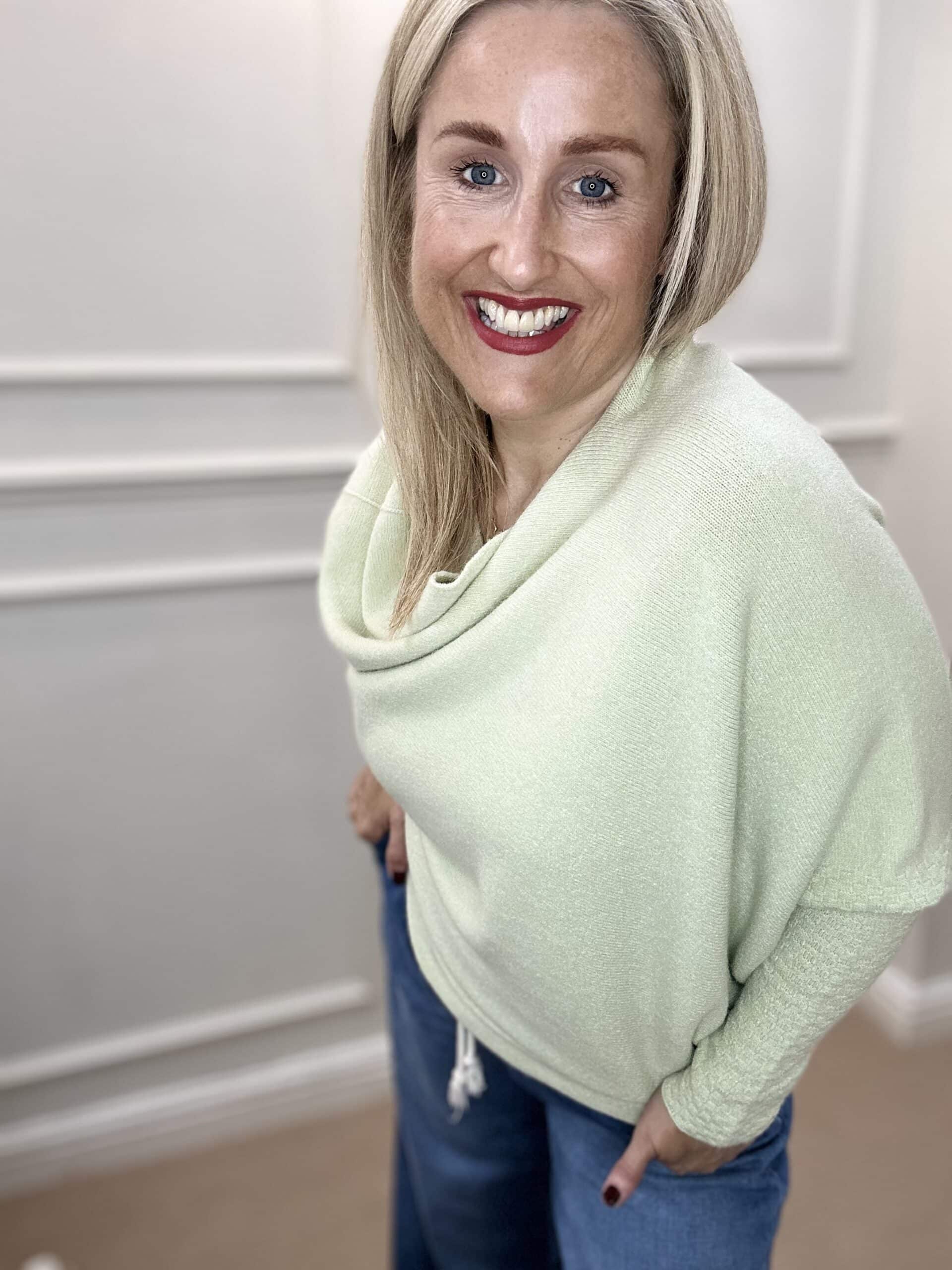 Asymmetric Knit, Pistachio image 1