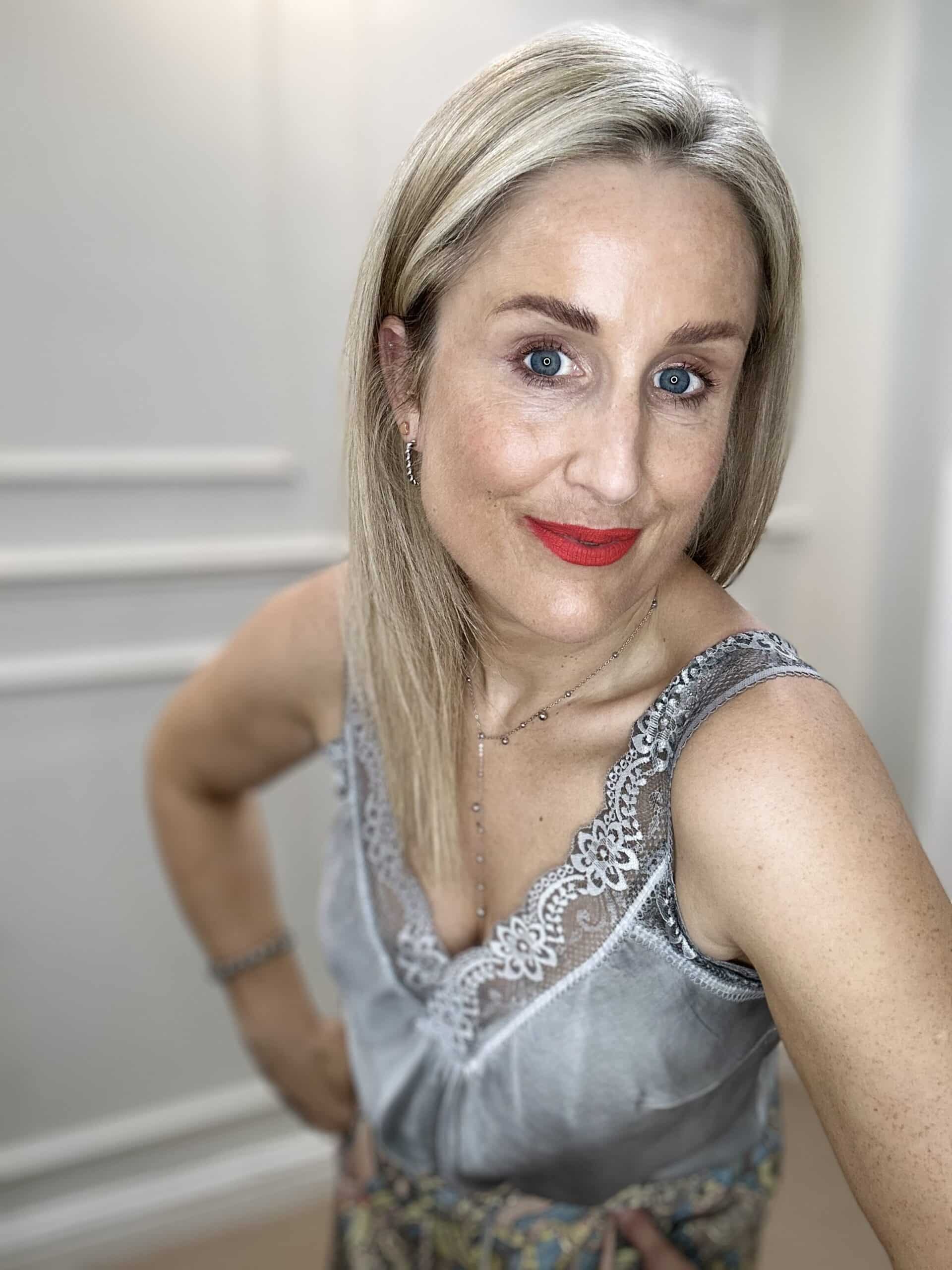 Lace Cami Vest, Light Grey image 1