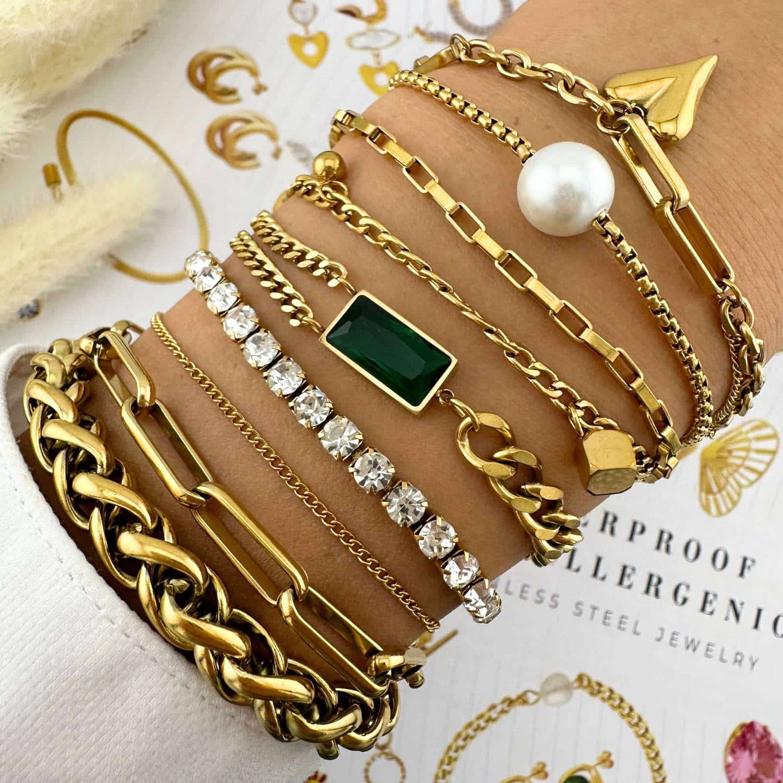 Gold-Plated Double Chain Link Bracelet image 1