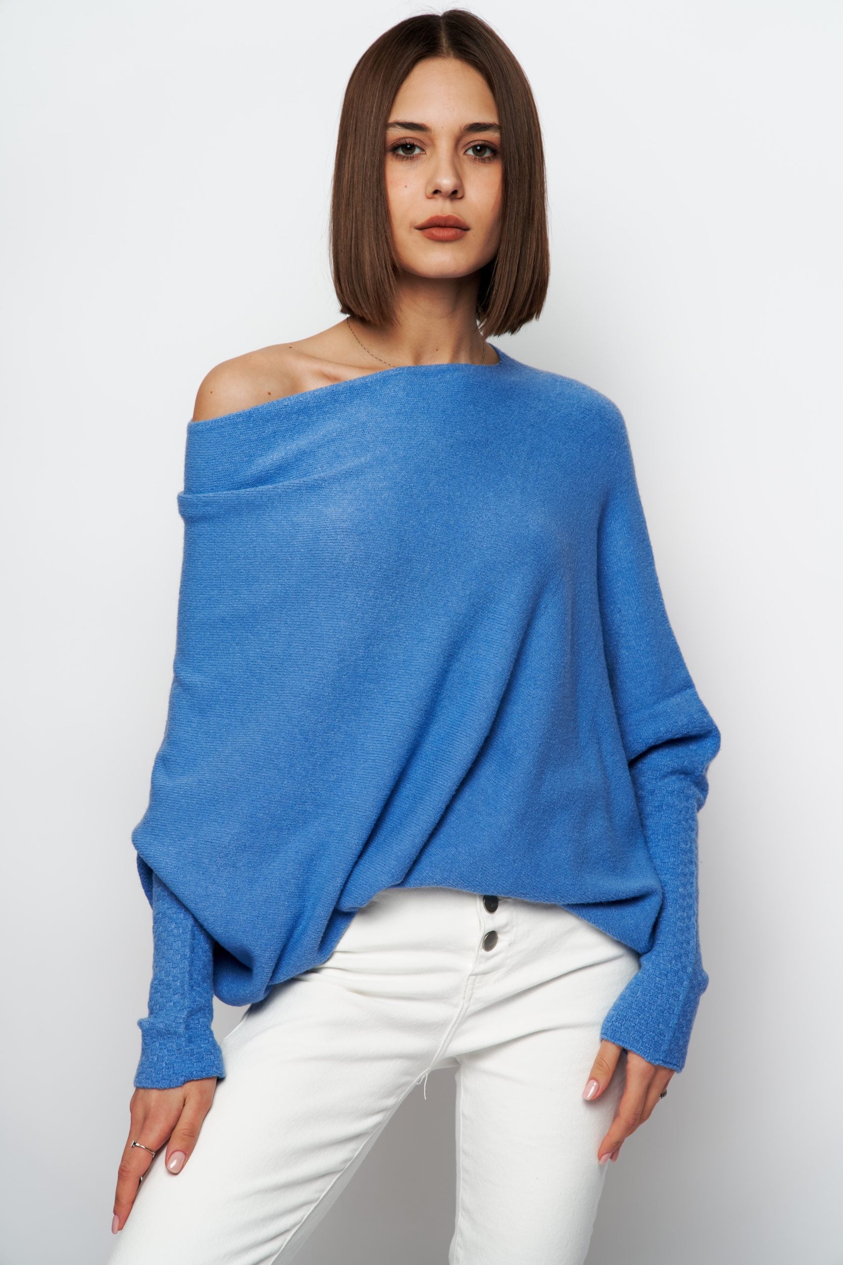 Asymmetric Knit, Cornflower Blue image 2