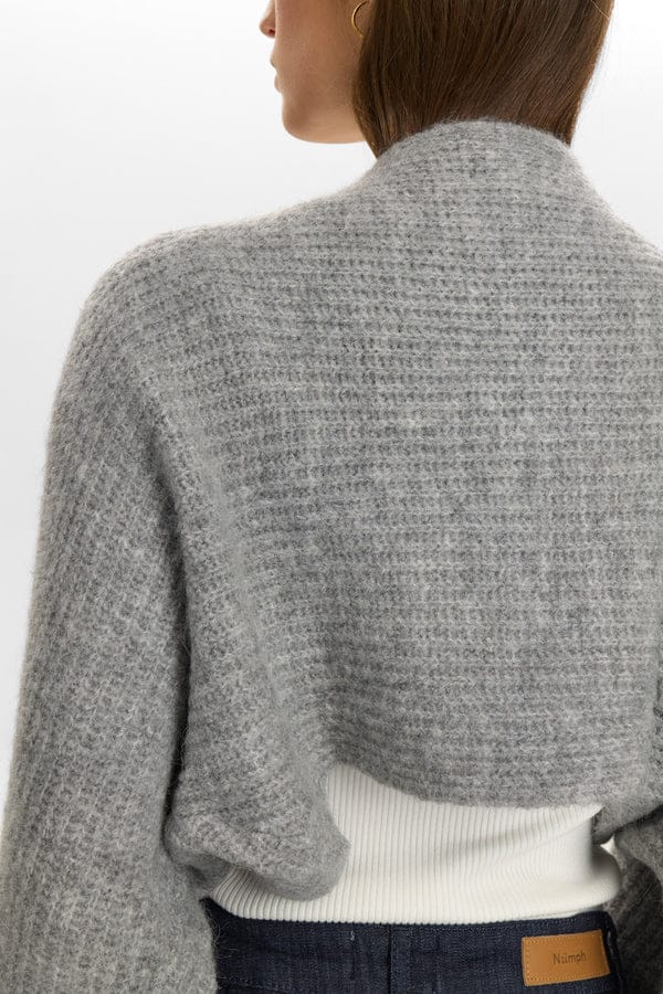 Mina Bolero Cardigan, Light Grey melange image 3