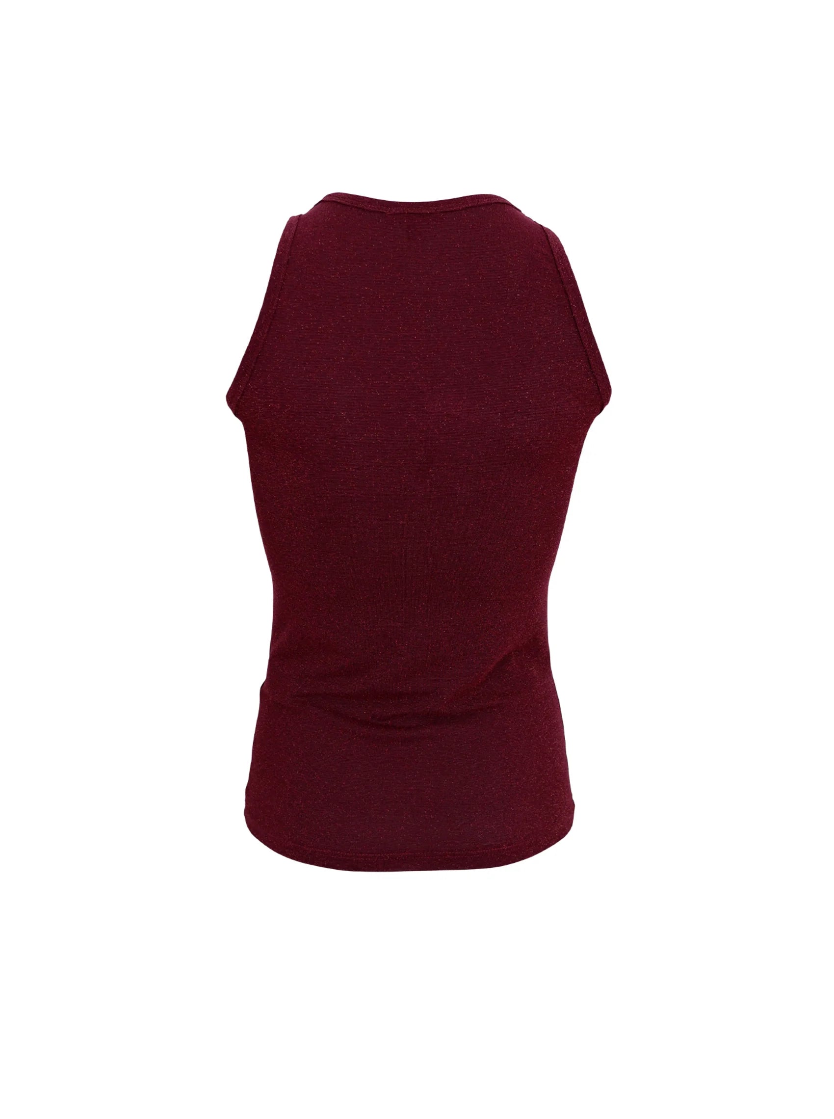 Faye Lurex Vest Top, Plum colour image 1