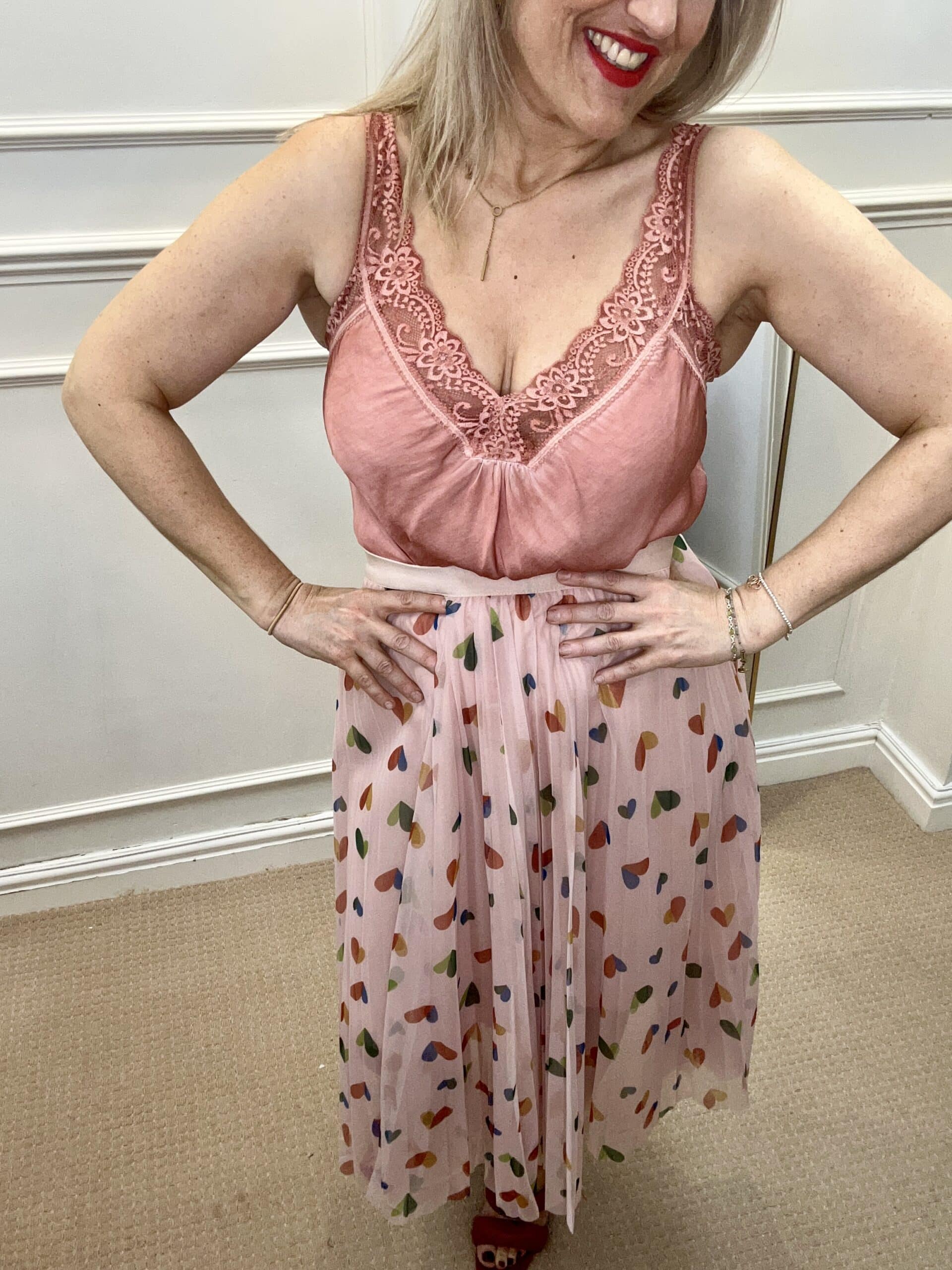 Hearty Patterned Skirt, Pink image 1