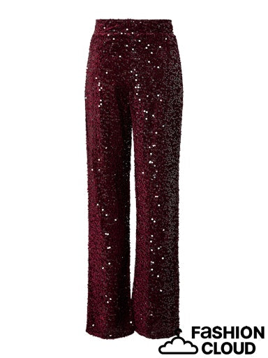 Kam Sequinned Wide Pant, Tawny Port image 1