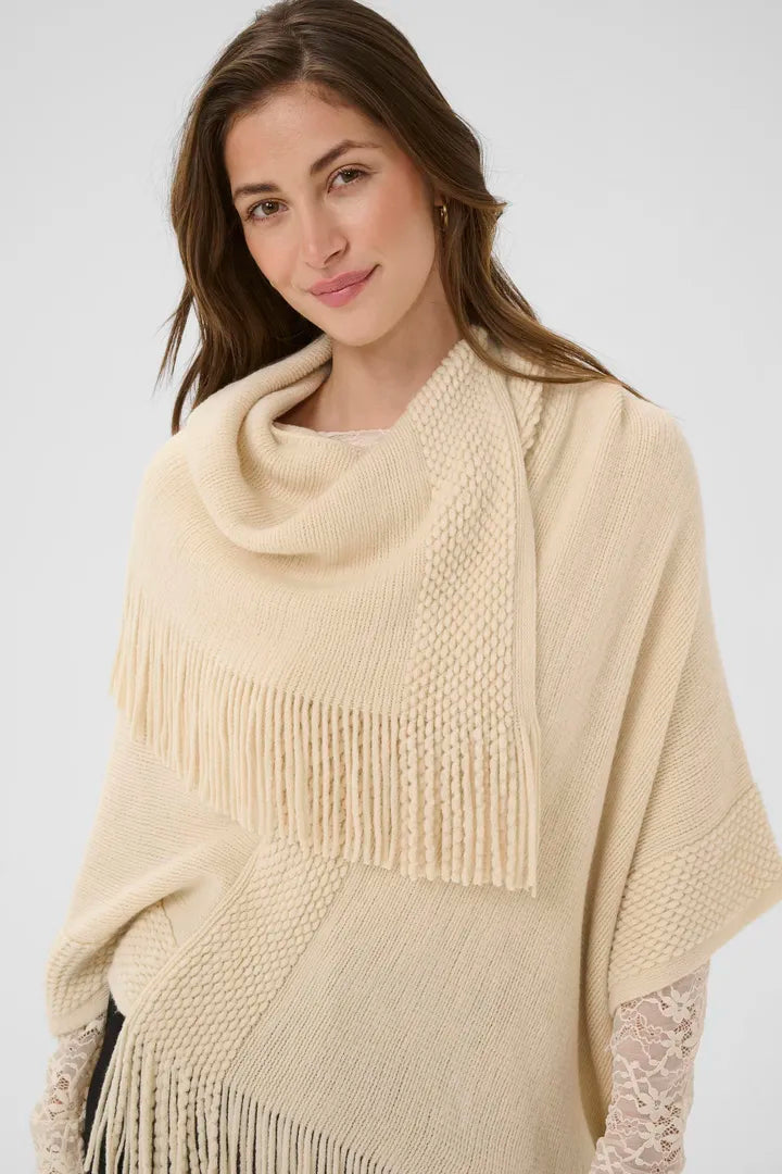 Sivas Knit Poncho, Birch image 1