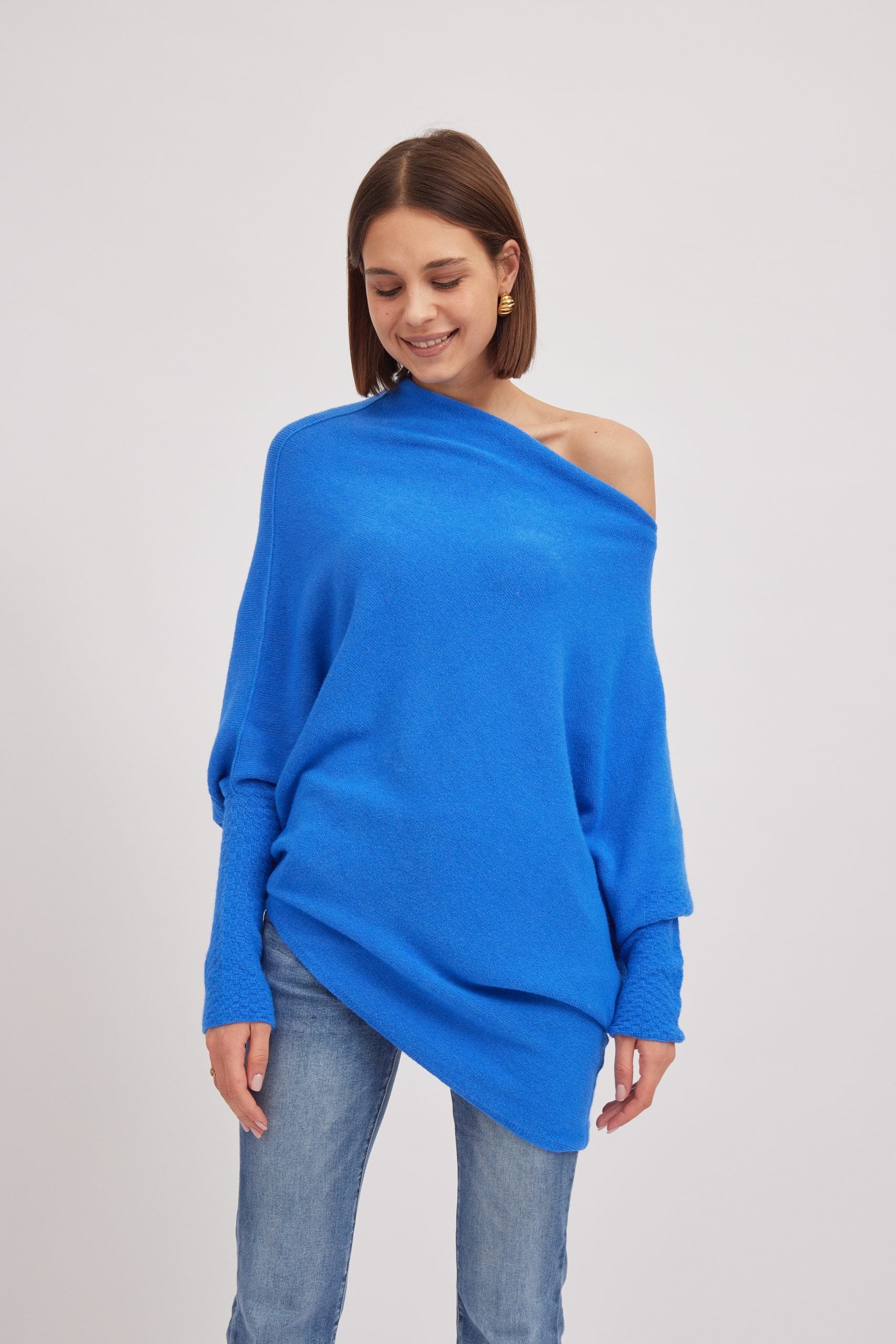 Asymmetric Knit, Sapphire Blue image 2