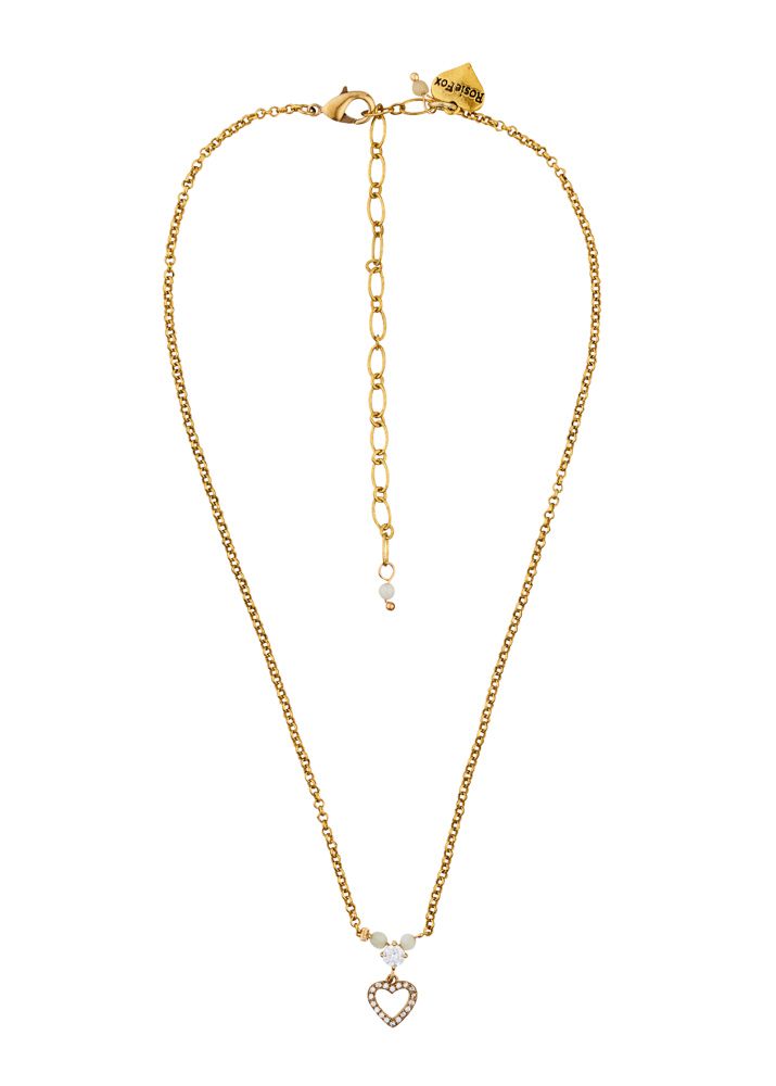 Amazonite Crystal Heart Chain Necklace image 0