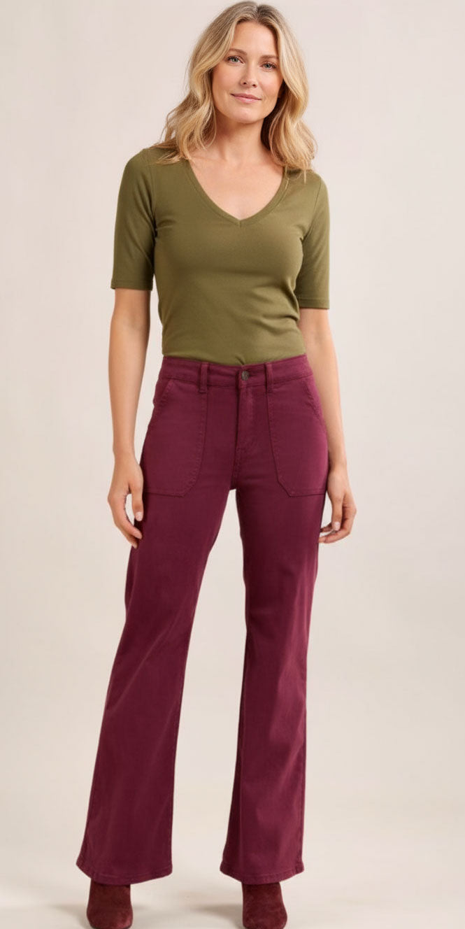 Alder Jean - Wide Leg, Burgundy image 0