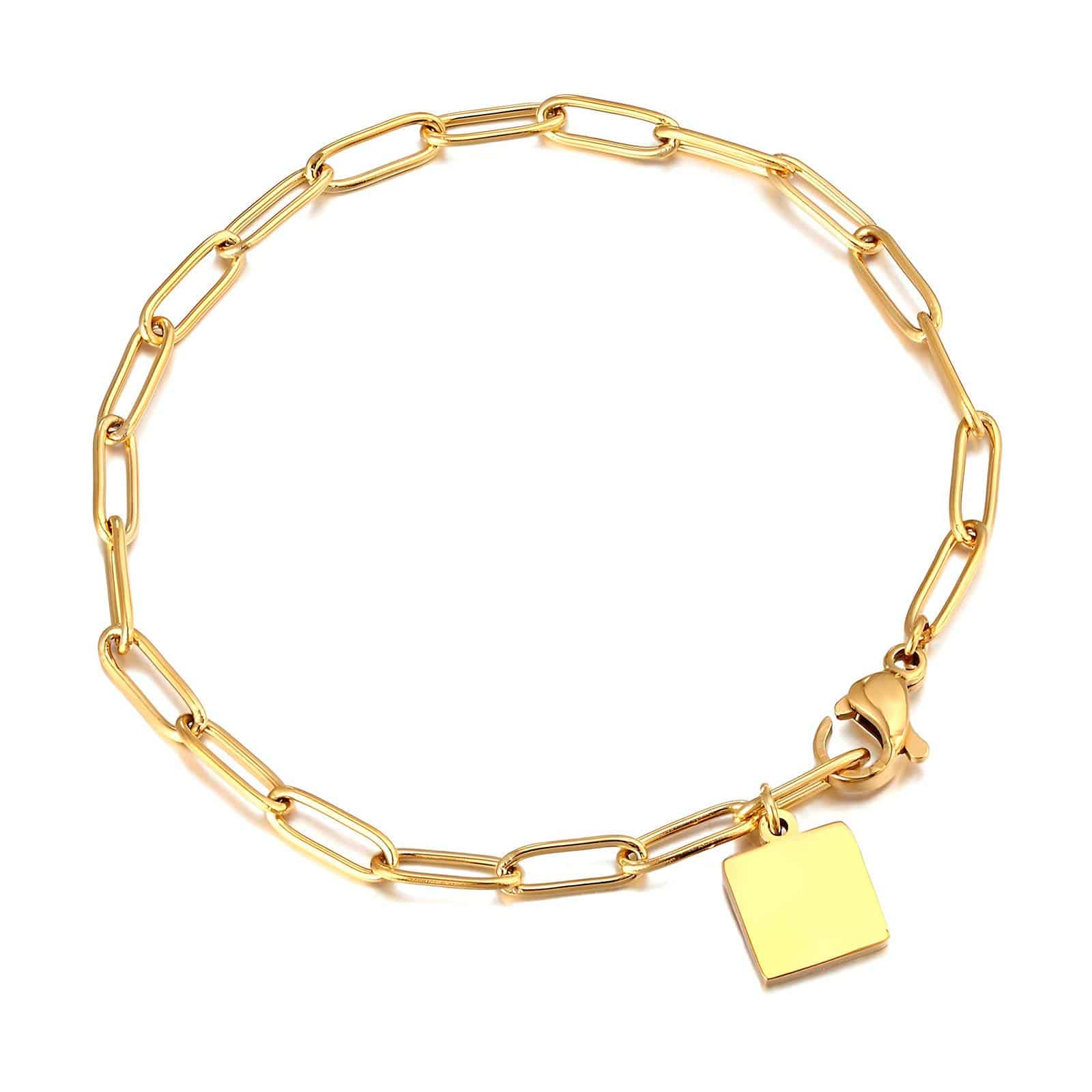 Gold-plated Padlock Link Bracelet image 0