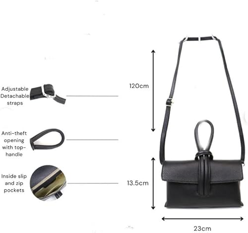 Leather Loop Bag, Black image 3