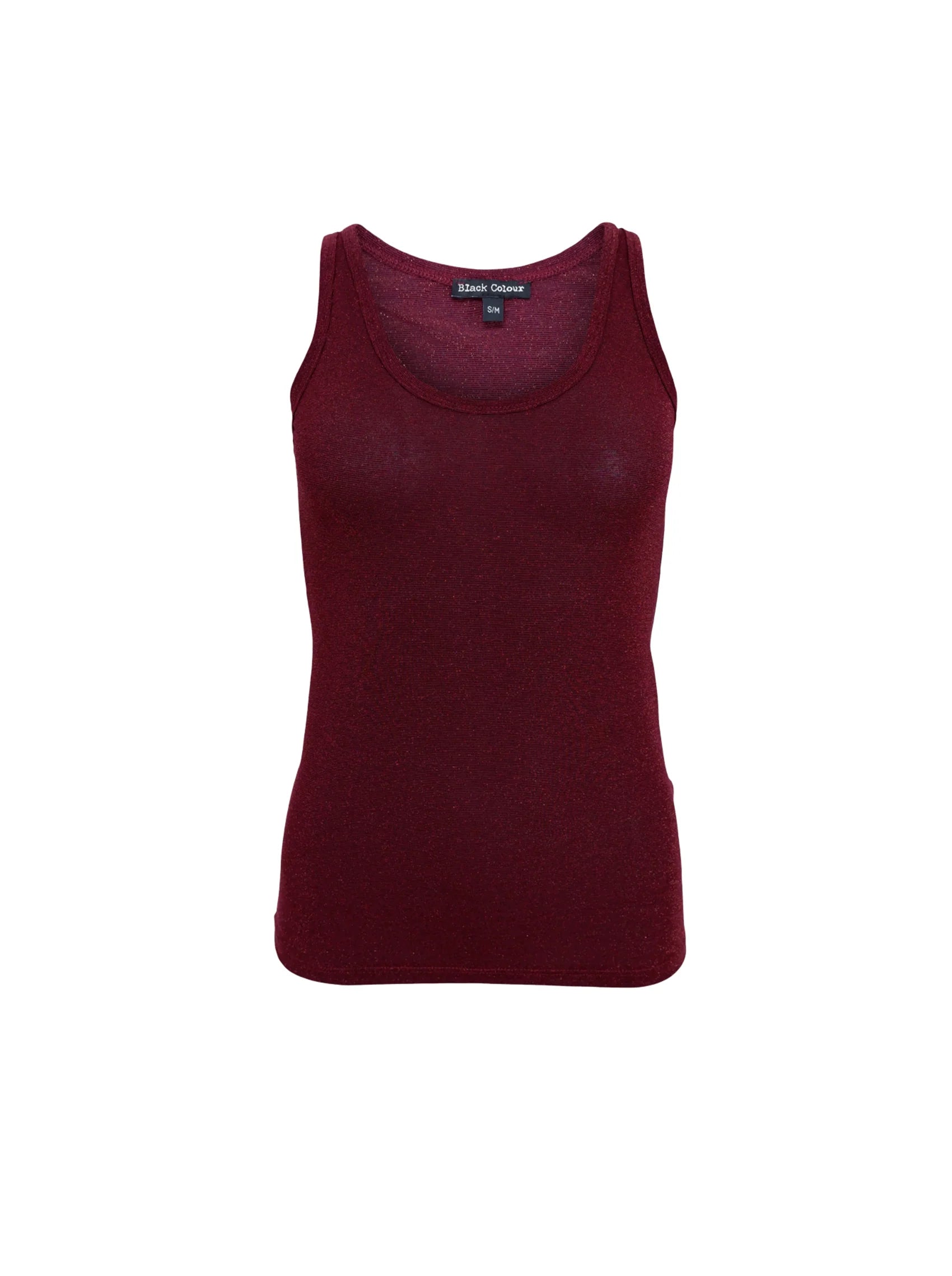 Faye Lurex Vest Top, Plum colour image 0