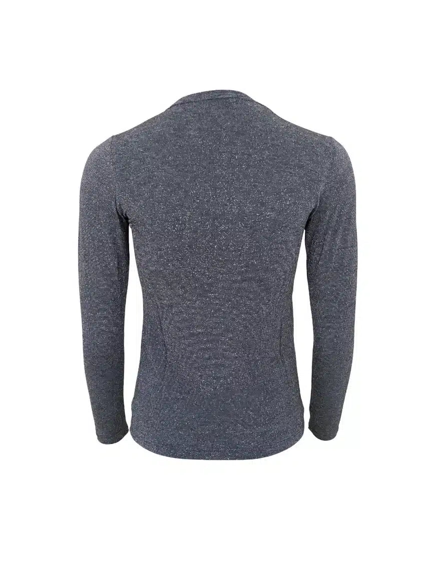 Faye Lurex Long-Sleeved Top, Steel Grey colour image 2
