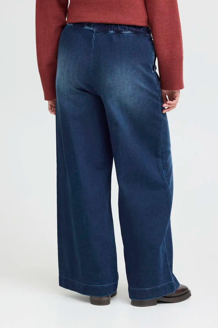 Raven High-Waisted Trouser, Dark Blue Denim image 2