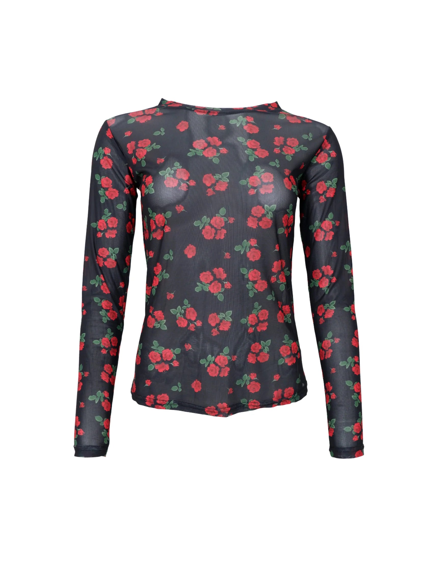 Annie Mesh Blouse, Red Flower