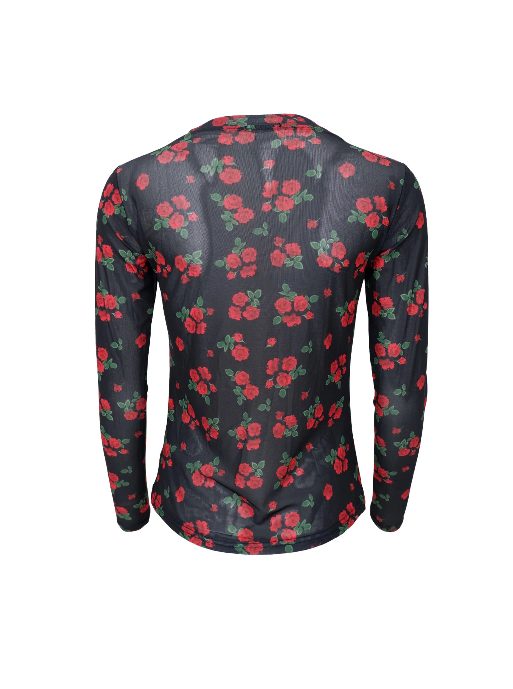 Annie Mesh Blouse, Red Flower