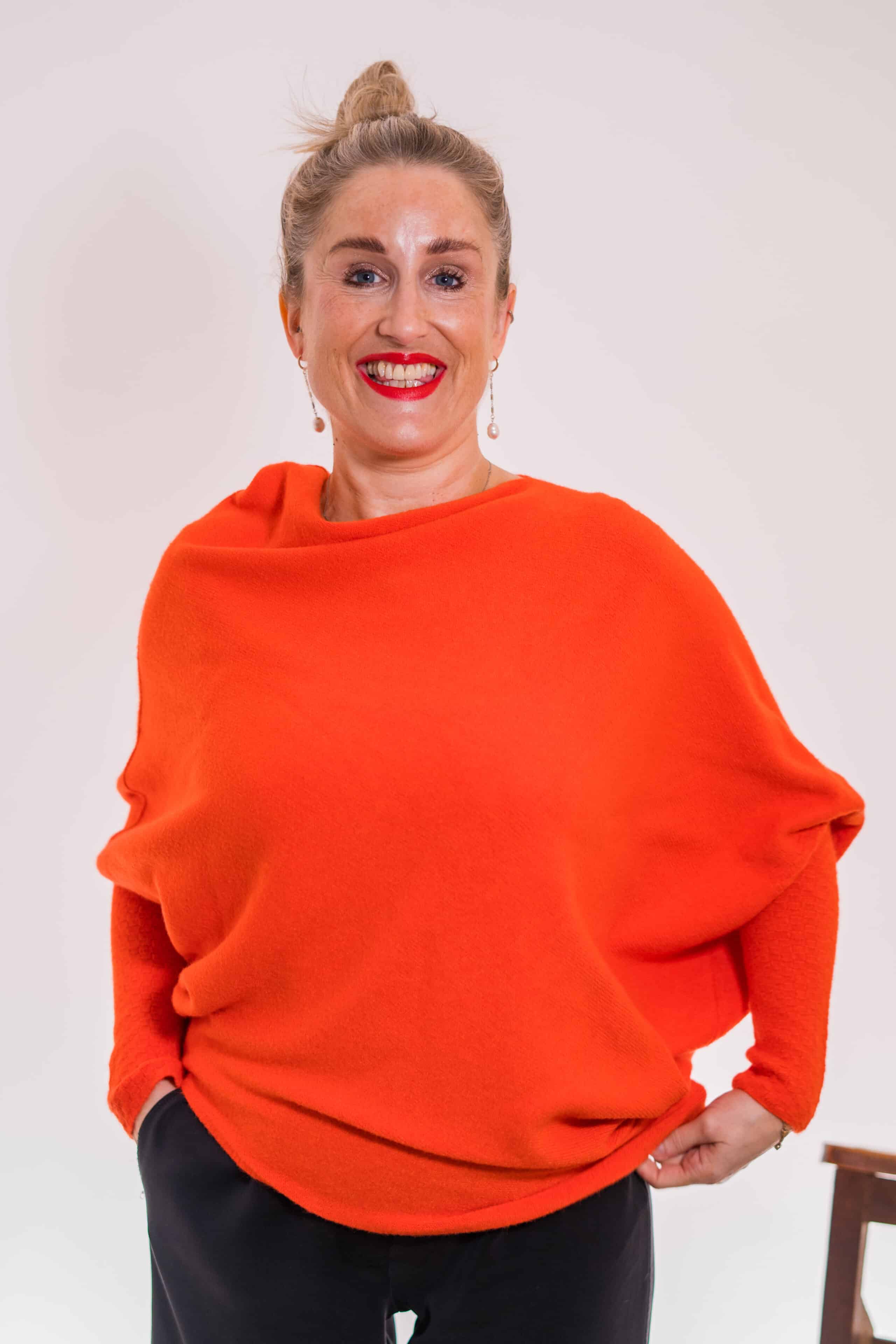 Asymmetric Knit, Orange image 3