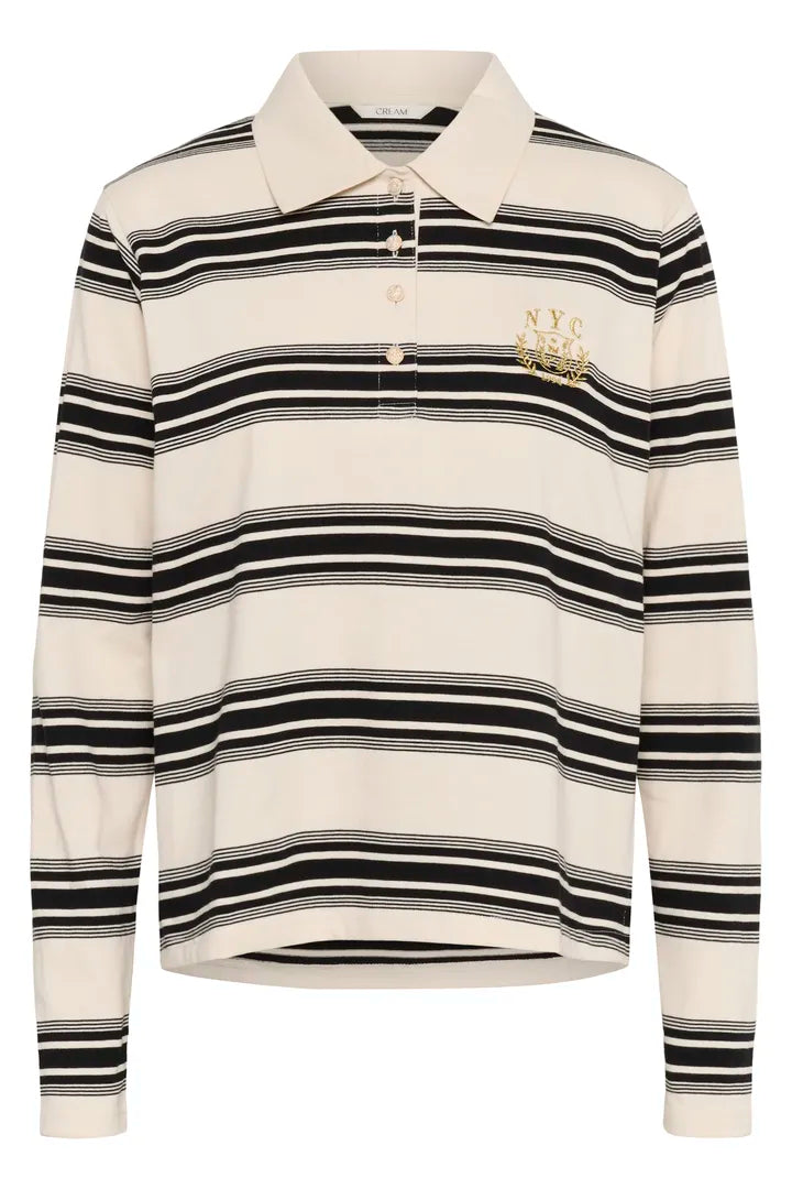 Carmell Rugby Shirt, Black and White Stripe image 4