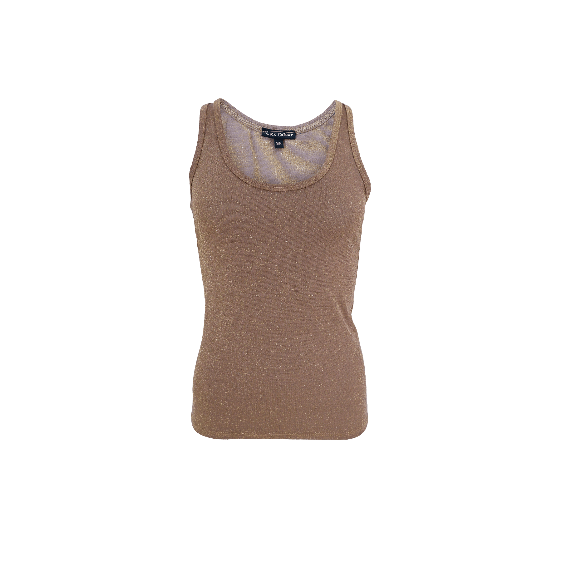 Faye Lurex Vest Top, Golden Sand colour image 1