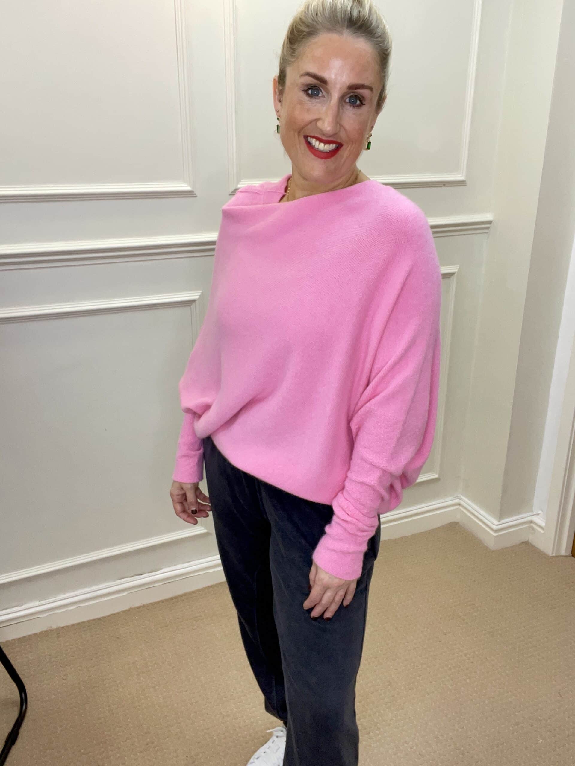Asymmetric Knit, Barbie Pink image 0
